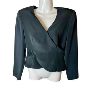 VTG 90s Giorgio Armani Le Collezioni Women’s Wrap Blouse Italy Silk Blend US 6